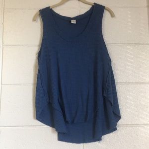 ⭐️Blue waffle knit tank